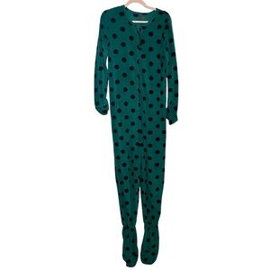 TAREA Teal Black Polka Dot Onesie XS